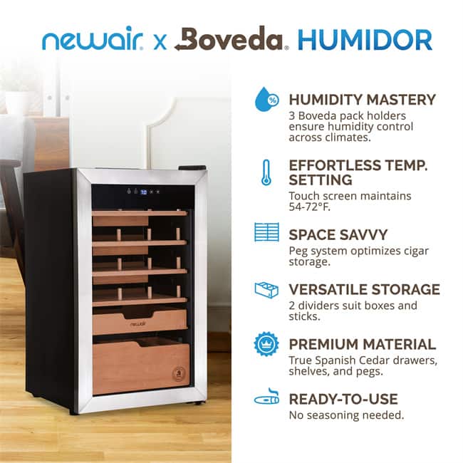 newair x boveda 500 count electric cigar humidor3